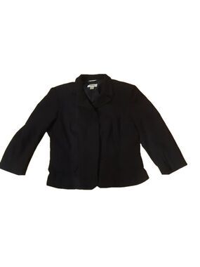 Talbots Black Peplum Blazer Jacket Size 12